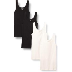 imageAmazon Essentials Womens SlimFit Tank Pack of 4BlackWhite