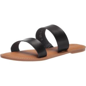 imageAmazon Essentials Womens Two Band Slip On Open Toe SandalBlack