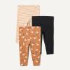 imageAmazon Essentials Unisex Toddlers and Babies Leggings Pack of 3BlackStripeLion and Pony