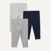 imageAmazon Essentials Unisex Toddlers and Babies Leggings Pack of 3Light Grey HeatherNavyStripe