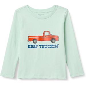 imageAmazon Essentials Boys and Toddlers LongSleeve TShirtsPale Mint Green Truck