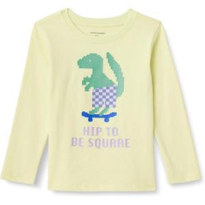 imageAmazon Essentials Boys and Toddlers LongSleeve TShirtsPastel Green Pixel Dino