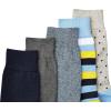 imageAmazon Essentials Mens Comfortable Patterned Dress Socks 5 PairsBlueYellowGrey