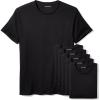 imageAmazon Essentials Mens Cotton Crew Neck Undershirts Versatile Soft Basics Pack of 6Black