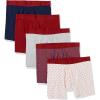 imageAmazon Essentials Mens Cotton Jersey Boxer Briefs Available in Big ampamp Tall 5PackDark RedDiamond GeoGrey HeatherNavy