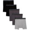 imageAmazon Essentials Mens Underwear Boxer Briefs Comfortable Cotton TagFree Pack of 5BlackCharcoalGrey Heather