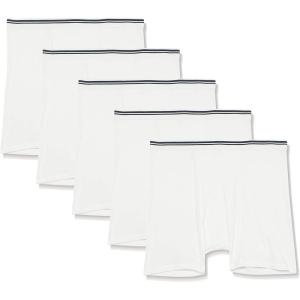 imageAmazon Essentials Mens Underwear Boxer Briefs Comfortable Cotton TagFree Pack of 5White