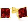 imageAmazon Essentials 10K Yellow Gold Princess cut Stud Earrings 5mm7mmBrown Garnet