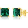 imageAmazon Essentials 10K Yellow Gold Princess cut Stud Earrings 5mm7mmGreen Emerald
