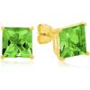 imageAmazon Essentials 10K Yellow Gold Princess cut Stud Earrings 5mm7mmGreen Peridot