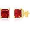imageAmazon Essentials 10K Yellow Gold Princess cut Stud Earrings 5mm7mmRed Ruby