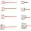 imageAmazon Essentials 14K Gold Plated Sterling Silver Round or Princess Cut Cubic Zirconia Stud Earring SetRose Gold