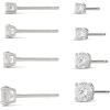 imageAmazon Essentials 14K Gold Plated Sterling Silver Round or Princess Cut Cubic Zirconia Stud Earring SetSilver