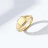 imageAmazon Essentials 14K Plated Sterling Silver Round Signet RingYellow Gold