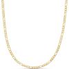 imageAmazon Essentials 14k Gold or Sterling Silver Plated Figaro Chain 16quot 18quot 20quot or 24quotYellow Gold