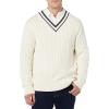 imageAmazon Essentials Mens Cable Knit VNeck SweaterLight Beige