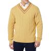 imageAmazon Essentials Mens Cable Knit VNeck SweaterTan