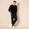imageAmazon Essentials Mens LongSleeve 100 Cotton Fisherman Cable Crewneck SweaterBlack