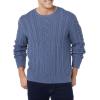 imageAmazon Essentials Mens LongSleeve 100 Cotton Fisherman Cable Crewneck SweaterDark Blue