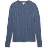 imageAmazon Essentials Mens LongSleeve 100 Cotton Fisherman Cable Crewneck SweaterDark Blue