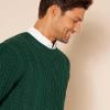 imageAmazon Essentials Mens LongSleeve 100 Cotton Fisherman Cable Crewneck SweaterDark Green