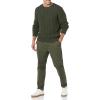 imageAmazon Essentials Mens LongSleeve 100 Cotton Fisherman Cable Crewneck SweaterDark Olive