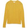 imageAmazon Essentials Mens LongSleeve 100 Cotton Fisherman Cable Crewneck SweaterMustard Yellow