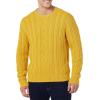 imageAmazon Essentials Mens LongSleeve 100 Cotton Fisherman Cable Crewneck SweaterMustard Yellow