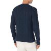 imageAmazon Essentials Mens LongSleeve 100 Cotton Fisherman Cable Crewneck SweaterNavy
