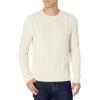 imageAmazon Essentials Mens LongSleeve 100 Cotton Fisherman Cable Crewneck SweaterOffwhite