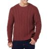 imageAmazon Essentials Mens LongSleeve 100 Cotton Fisherman Cable Crewneck SweaterOxblood