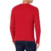 imageAmazon Essentials Mens LongSleeve 100 Cotton Fisherman Cable Crewneck SweaterRed