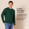 imageAmazon Essentials Mens LongSleeve 100 Cotton Fisherman Cable Crewneck SweaterRed