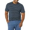 imageAmazon Essentials Mens Short Sleeve TShirts SlimFit Crewneck Pack of 2Grey HeatherNavy Stripe