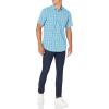 imageAmazon Essentials Mens ShortSleeve VNeck TShirts Pack of 2Blue White Plaid