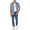 imageAmazon Essentials Mens ShortSleeve VNeck TShirts Pack of 2Navy Medium Plaid