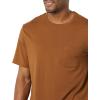 imageAmazon Essentials Mens TShirts RegularFit ShortSleeve Crewneck Pocket Pack of 2BlackBrown