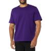 imageAmazon Essentials Mens TShirts RegularFit ShortSleeve Crewneck Pocket Pack of 2BlackDark Purple
