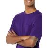 imageAmazon Essentials Mens TShirts RegularFit ShortSleeve Crewneck Pocket Pack of 2BlackDark Purple