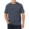 imageAmazon Essentials Mens TShirts RegularFit ShortSleeve Crewneck Pocket Pack of 2Grey HeatherNavy Stripe
