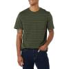 imageAmazon Essentials Mens TShirts RegularFit ShortSleeve Crewneck Pocket Pack of 2NavyOlive Stripe