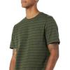 imageAmazon Essentials Mens TShirts RegularFit ShortSleeve Crewneck Pocket Pack of 2NavyOlive Stripe