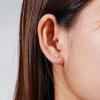imageAmazon Essentials Rhodium Plated Sterling Silver Small Dainty Cubic Zirconia Pave Disc EarringsRose Gold