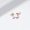 imageAmazon Essentials Rhodium Plated Sterling Silver Small Dainty Cubic Zirconia Pave Disc EarringsRose Gold