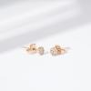 imageAmazon Essentials Rhodium Plated Sterling Silver Small Dainty Cubic Zirconia Pave Disc EarringsRose Gold