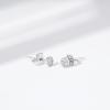 imageAmazon Essentials Rhodium Plated Sterling Silver Small Dainty Cubic Zirconia Pave Disc EarringsSilver