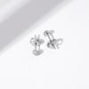imageAmazon Essentials Rhodium Plated Sterling Silver Small Dainty Cubic Zirconia Pave Disc EarringsSilver
