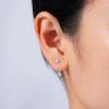 imageAmazon Essentials Rhodium Plated Sterling Silver Small Dainty Cubic Zirconia Pave Disc EarringsSilver