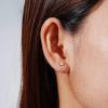 imageAmazon Essentials Rhodium Plated Sterling Silver Small Dainty Cubic Zirconia Pave Disc EarringsYellow Gold