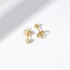 imageAmazon Essentials Rhodium Plated Sterling Silver Small Dainty Cubic Zirconia Pave Disc EarringsYellow Gold